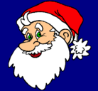 Dibujo Cara Papa Noel pintado por PINGUINO