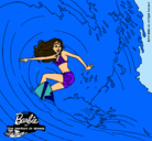Dibujo Barbie practicando surf pintado por Jesse