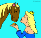 Dibujo Princesa y caballo pintado por livehorses
