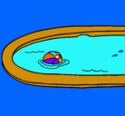 Dibujo Pelota en la piscina pintado por MARTA31