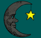 Dibujo Luna y estrella pintado por lucecita