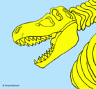 Dibujo Esqueleto tiranosaurio rex pintado por Well