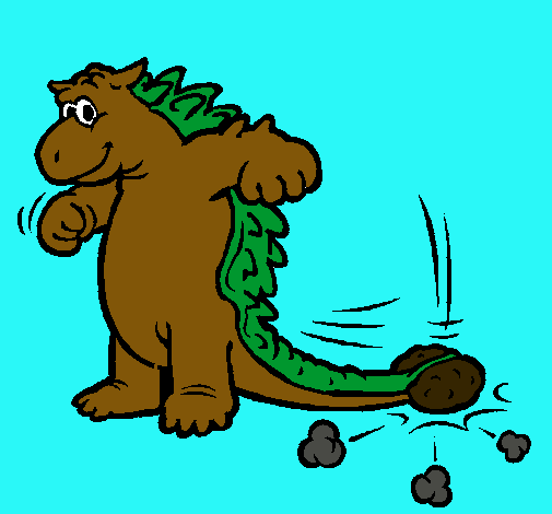 Dibujo Dinosaurio moviendo la cola pintado por joakin