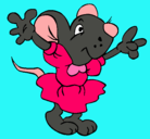 Dibujo Rata con vestido pintado por marta4
