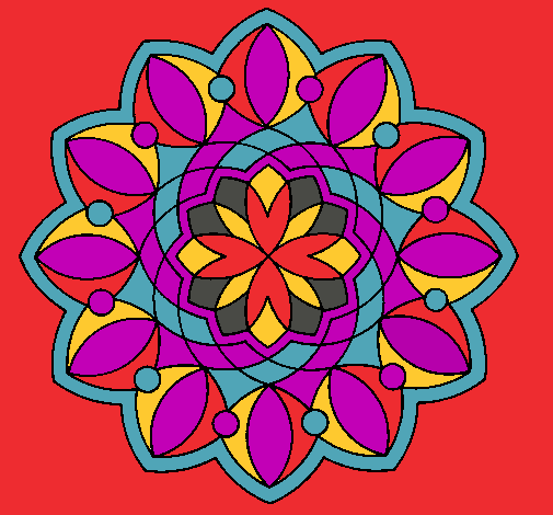 Dibujo Mandala 3 pintado por blanca