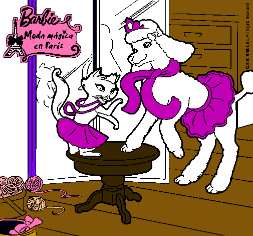 Dibujo Las mascotas de Barbie jugando pintado por nanantly