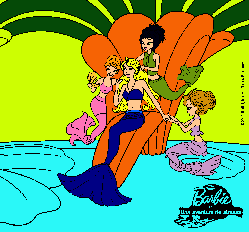 Dibujo Barbie princesa sirena pintado por amalia