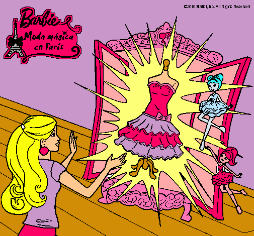 Dibujo El vestido mágico de Barbie pintado por popalba