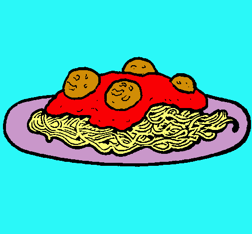 Dibujo Espaguetis con carne pintado por popalba
