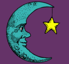 Dibujo Luna y estrella pintado por vutjg