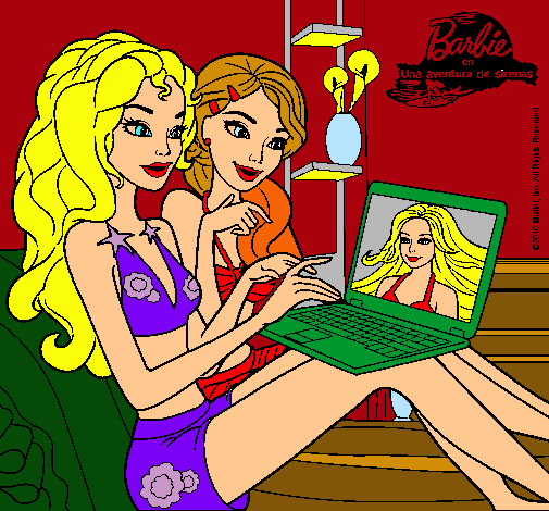 Dibujo Barbie chateando pintado por amalia