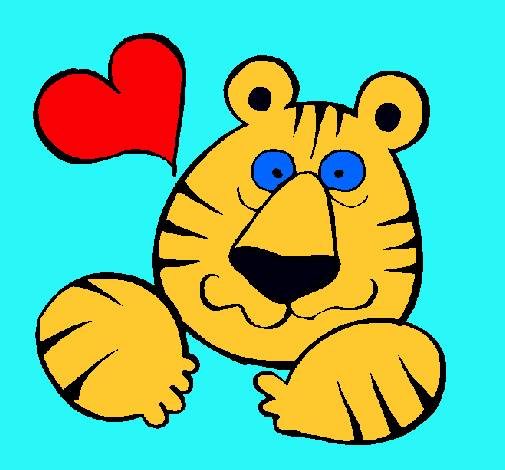 Dibujo Tigre loco de amor pintado por sheryl_selena