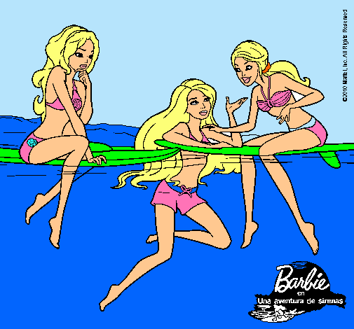 Dibujo Barbie y sus amigas pintado por Esther5