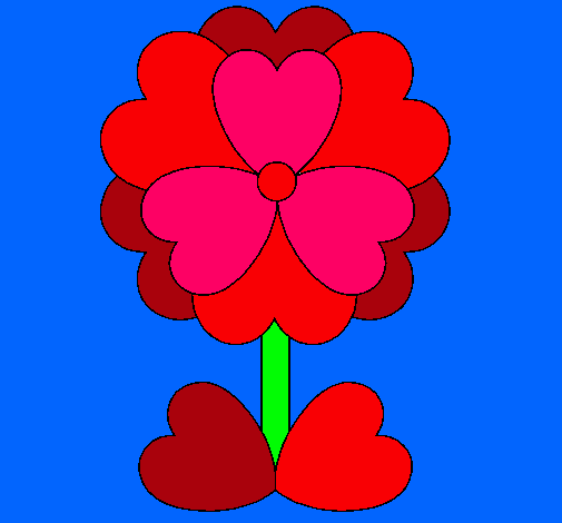 Dibujo Flor de corazones pintado por sheryl_selena