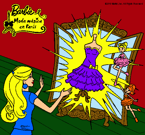 Dibujo El vestido mágico de Barbie pintado por amalia