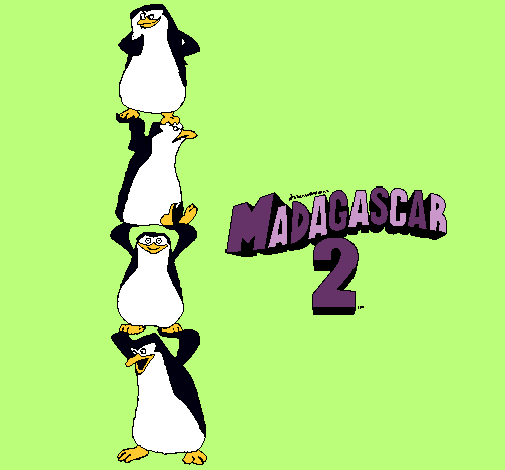Dibujo Madagascar 2 Pingüinos pintado por popalba