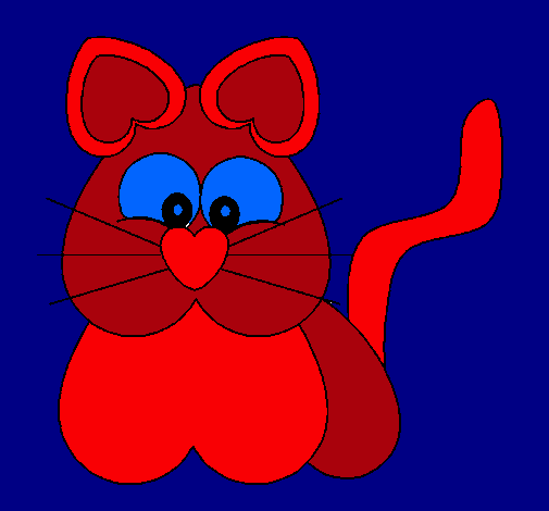 Dibujo Gato corazón pintado por sheryl_selena