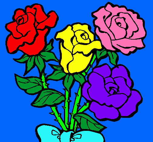 Dibujo Ramo de rosas pintado por daniela33355