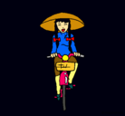 Dibujo China en bicicleta pintado por MACHADEITOR
