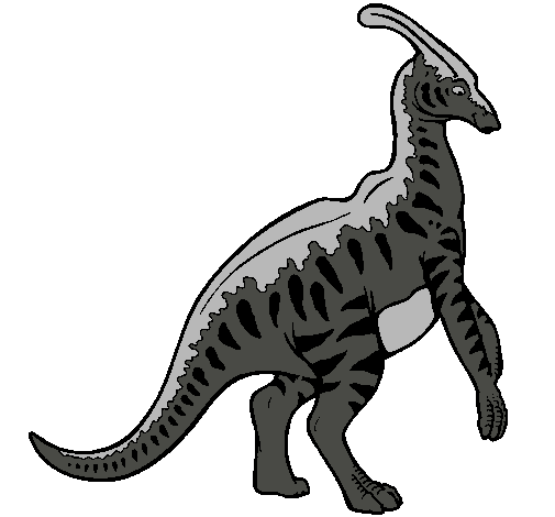 Dibujo Parasaurolofus con rayas pintado por Mosterhunter 