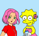Dibujo Sakura y Lisa pintado por rita