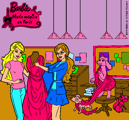 Dibujo Barbie con la dependienta pintado por gatitamiau