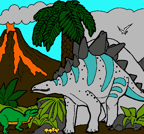 Dibujo Familia de Tuojiangosaurios pintado por Mosterhunter 