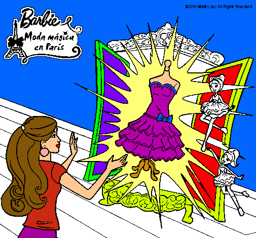 Dibujo El vestido mágico de Barbie pintado por luciana