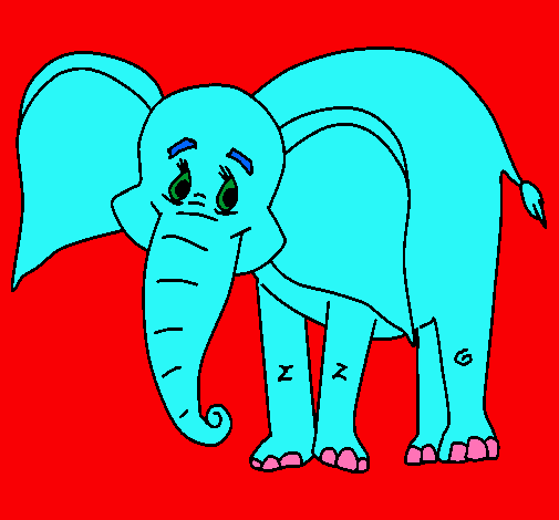 Dibujo Elefante feliz pintado por Enric