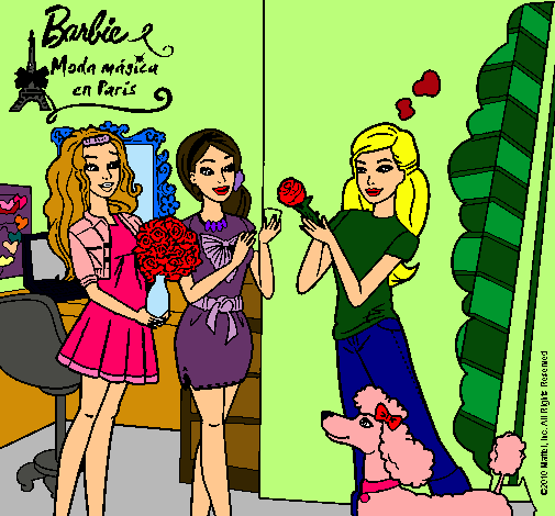 Dibujo Barbie de compras con sus amigas pintado por daiana1