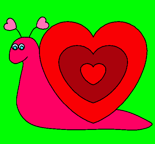 Dibujo Caracol corazón pintado por sheryl_selena