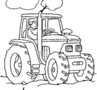 Dibujo Tractor en funcionamiento pintado por kendri