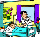 Dibujo Niño hospitalizado pintado por iags