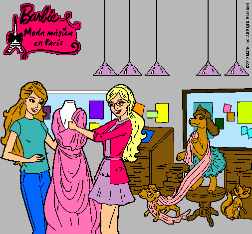 Dibujo Barbie con la dependienta pintado por Marykuxy