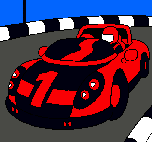 Dibujo Coche de carreras pintado por yani