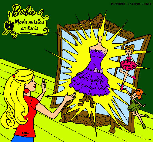 Dibujo El vestido mágico de Barbie pintado por amalia