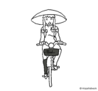 Dibujo China en bicicleta pintado por satiridida