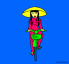 Dibujo China en bicicleta pintado por irenee