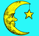 Dibujo Luna y estrella pintado por flis