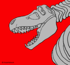 Dibujo Esqueleto tiranosaurio rex pintado por delio