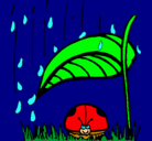 Dibujo Mariquita protegida de la lluvia pintado por profesora123