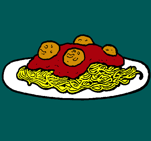 Dibujo Espaguetis con carne pintado por h0bdd