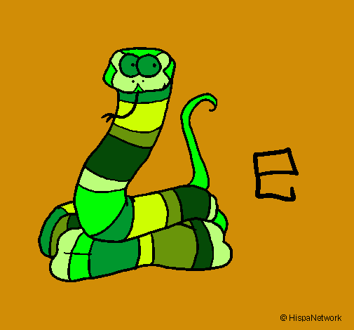 Dibujo Serpiente pintado por gatitamiau