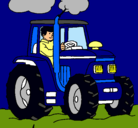 Dibujo Tractor en funcionamiento pintado por kale