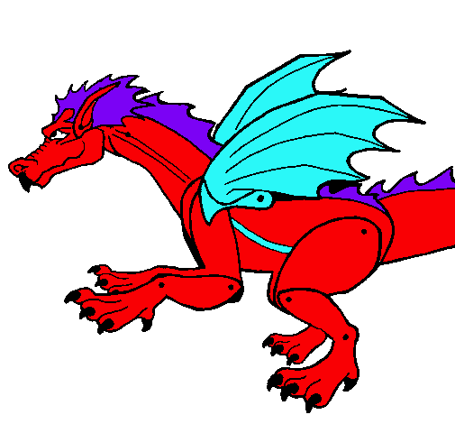 Dibujo Dragón feroz pintado por ikari