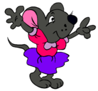 Dibujo Rata con vestido pintado por carrr