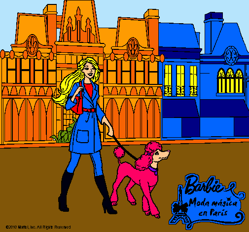 Dibujo Barbie y su perrita pintado por amalia