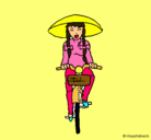 Dibujo China en bicicleta pintado por ximen