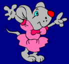 Dibujo Rata con vestido pintado por lixi