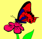 Dibujo Mariposa en una flor pintado por merlia